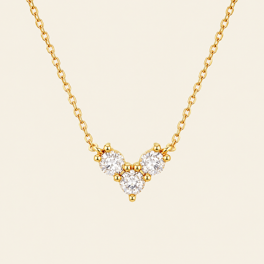 Gold-plated Fine Trio Necklace with three clear cubic zirconia details