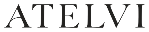 ATELVI wordmark in charcoal