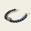 Atlas Chain Bracelet with stone beads paired with a chunky silver-coloured chain