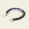 Atlas Chain Bracelet with stone beads paired with a chunky silver-coloured chain