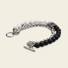 Atlas Chain Bracelet with stone beads paired with a chunky silver-coloured chain