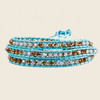 Blue Thread Bracelet with layered turquoise-coloured beads on blue cord