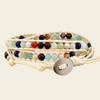 Bluecore Bead Bracelet with beadwork and cord detail