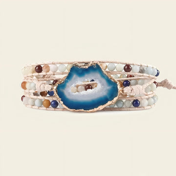 Bluecore Bead Bracelet with layered multicoloured bead strands