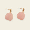 Blush Hex Earrings with pale pink hexagonal stone drops