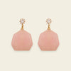 Blush Hex Earrings with pale pink hexagonal stone drops