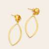 Citrine Orbit Earrings with pale amber-coloured stones above open oval drops