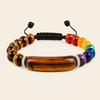Continuum Smooth Bracelet with multicoloured round beads and a curved central stone bar