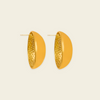 Contour Dome Earrings with rounded oval dome-shaped studs in gold finish