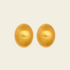 Contour Dome Earrings with rounded oval dome-shaped studs in gold finish