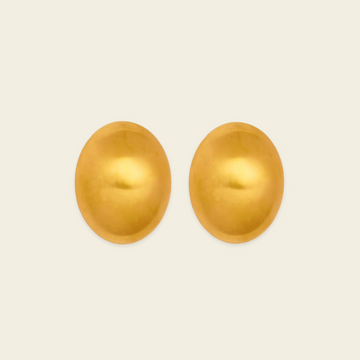 Contour Dome Earrings with rounded oval dome-shaped studs in gold finish