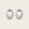 Contour Dome Earrings with rounded oval dome-shaped studs in silver finish