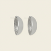 Contour Dome Earrings with rounded oval dome-shaped studs in silver finish