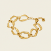 Contour Link Bracelet with sculpted open chain links in gold finish
