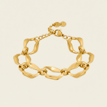 Contour Link Bracelet with sculpted open chain links in gold finish
