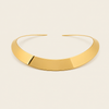 Crescent Collar Necklace with a smooth curved collar band in gold finish