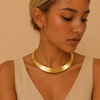 Crescent Collar Necklace worn at the neckline in gold finish