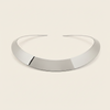Crescent Collar Necklace with a smooth curved collar band in silver finish