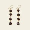 Crimson Link Earrings with a vertical line of irregular dark purple stones