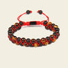Crimson Thread Bracelet with black beads woven onto red cord