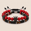 Crown Balance Bracelet with two rows of round beads and a crown-shaped accent