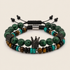 Crown Balance Bracelet with two rows of round beads and a crown-shaped accent