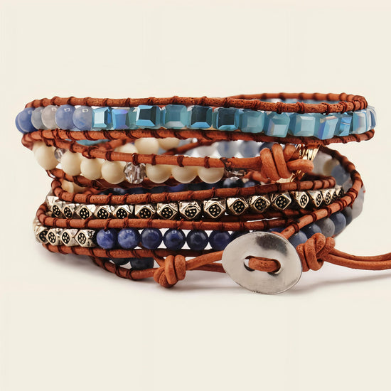 Deep Current Bracelet with beadwork and cord detail