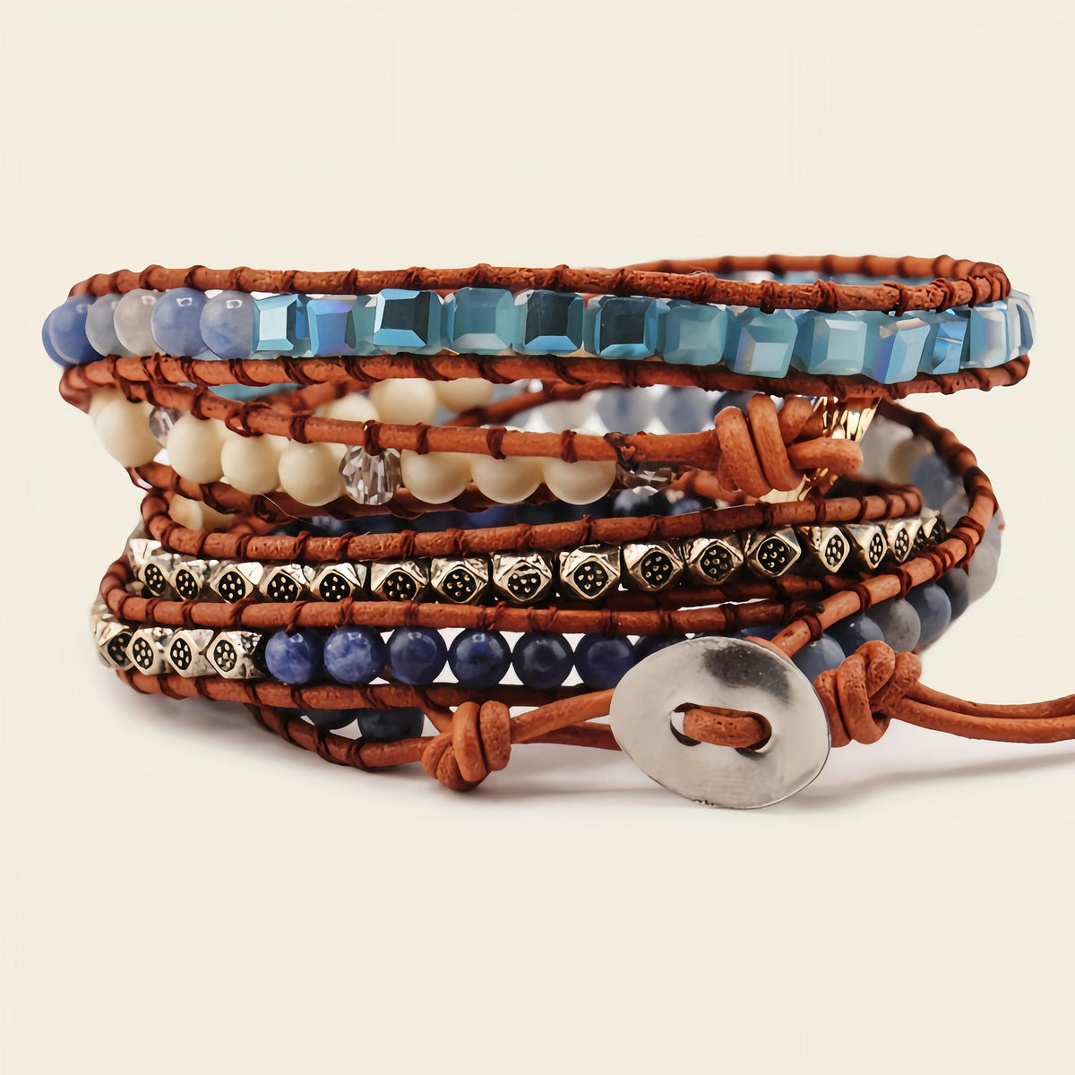 Deep Current Bracelet with beadwork and cord detail