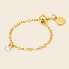 Dewdrop Chain Ring with an adjustable fine chain band in gold finish