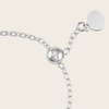 Dewdrop Chain Ring with an adjustable fine chain band in silver finish