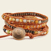 Earth Pattern Bracelet with beadwork and cord detail
