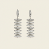 Ellipse Cascade Earrings with a cascade of open oval loops in silver finish