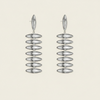 Ellipse Cascade Earrings with a cascade of open oval loops in silver finish