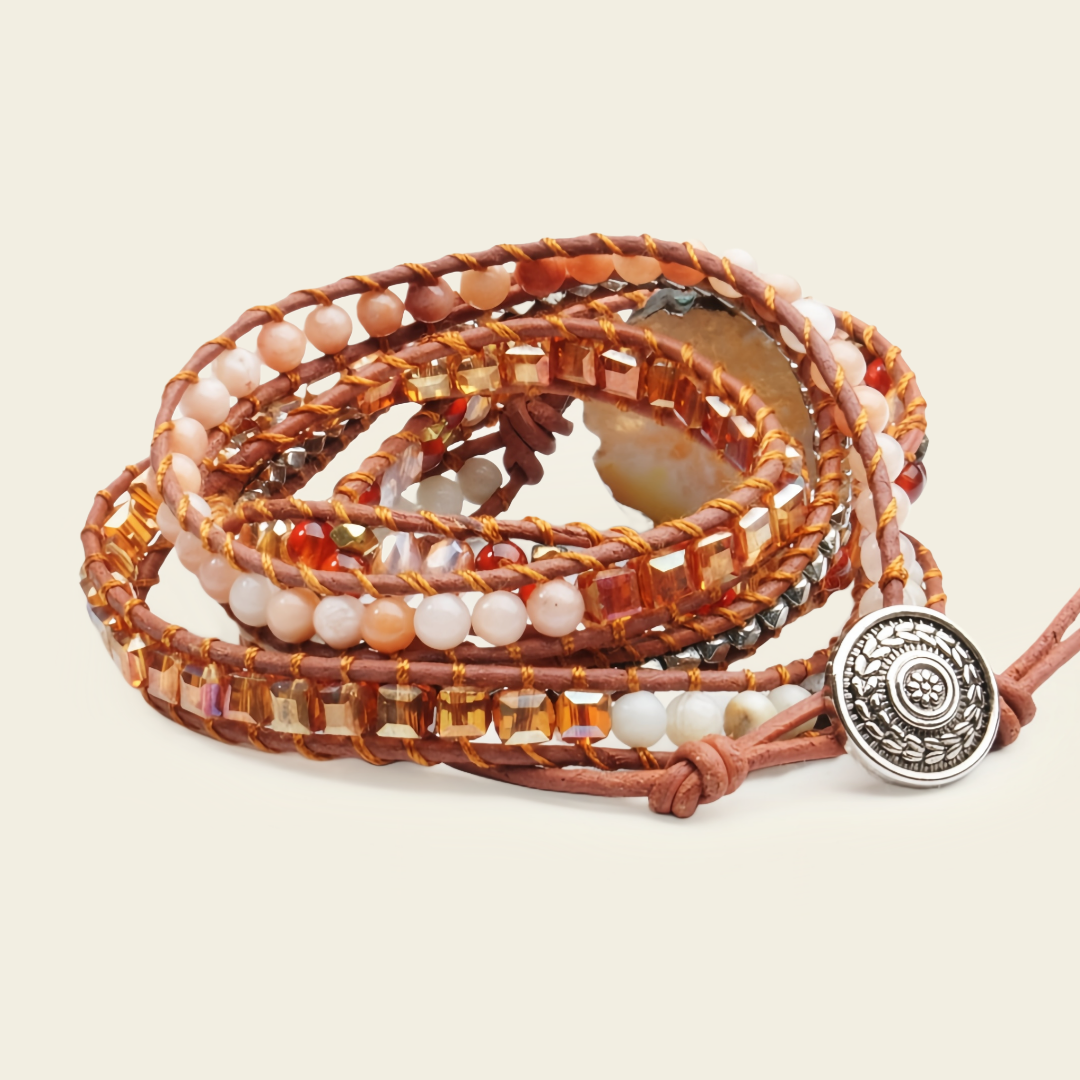 Ember Form Bracelet with beadwork and cord detail