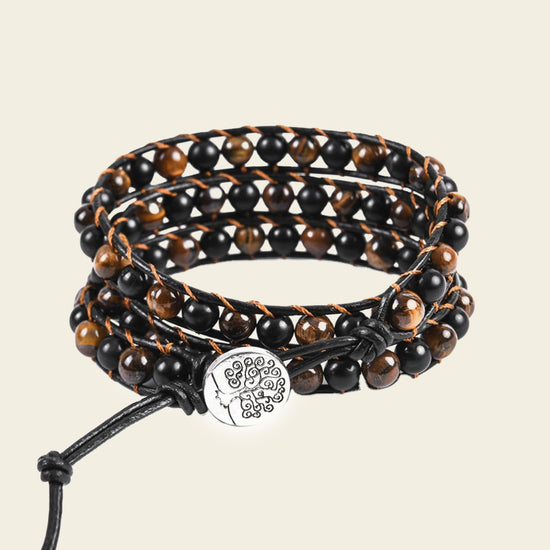 Field Line Bracelet with beadwork and cord detail