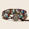 Fieldmark Tile Bracelet with beadwork and cord detail