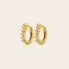 Fine Light Earrings with small hoops set with clear stones in gold finish