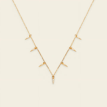 Fine Trace Necklace with a fine chain with small tapered drops in gold finish