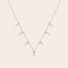Fine Trace Necklace with a fine chain with small tapered drops in silver finish