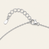 Fine Trace Necklace, showing the fastening detail in silver finish