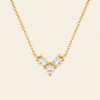 Fine Trio Necklace with a small triangular cluster of clear stones in gold finish