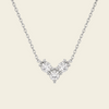 Fine Trio Necklace with a small triangular cluster of clear stones in silver finish
