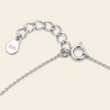 Fine Trio Necklace, showing the fastening detail in silver finish