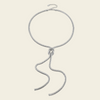 Fluid Knot Necklace with a smooth collar and flowing knotted lariat drop in silver finish