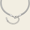 Fluid Knot Necklace, showing the fastening detail in silver finish