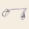Fluid Teardrop Cuff with an open band with unequal teardrop ends in silver finish