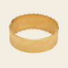 Fluted Ridge Bangle with a broad vertically ridged band in gold finish