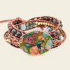 Forest Mosaic Bracelet with beadwork and cord detail