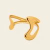 Freeform Loop Cuff with a sculptural open band with flowing looped ends in gold finish