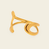 Freeform Loop Cuff with a sculptural open band with flowing looped ends in gold finish